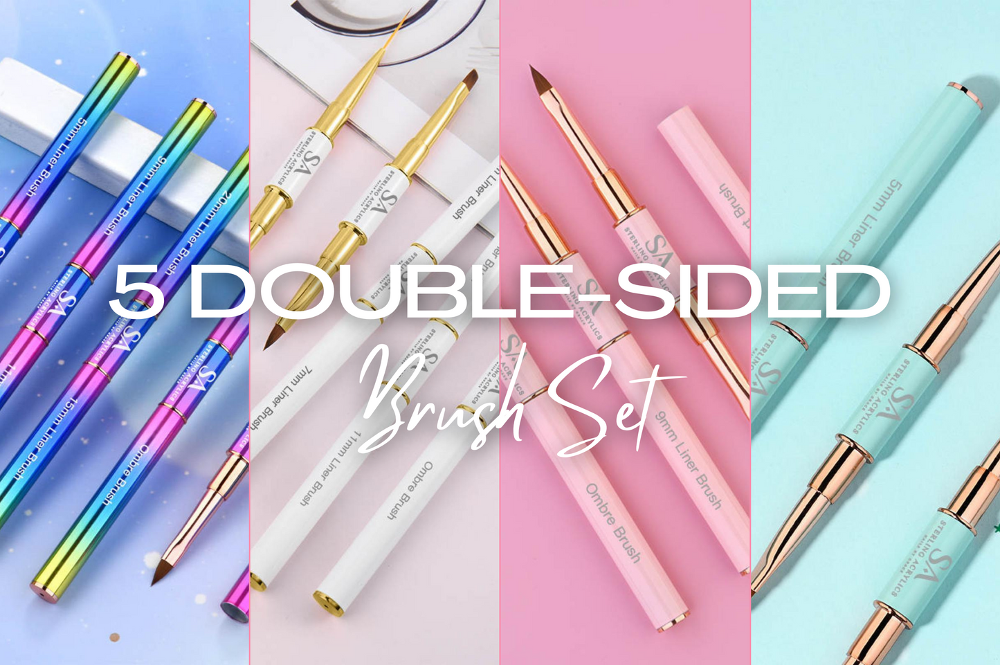 5 PCS Double-Sided Liner Brush and 3D Art Sets 💕