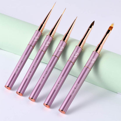 5 PCS Double-Sided Liner Brush and 3D Art Set Purple 💕