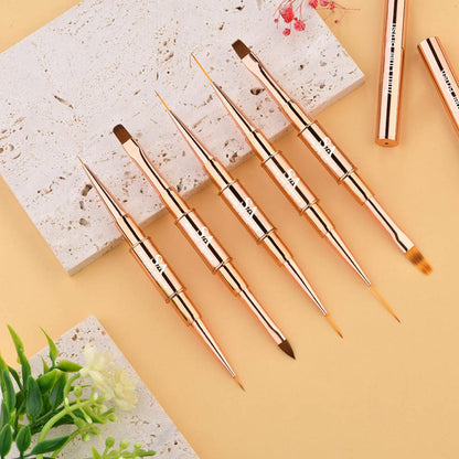 5 PCS Double-Sided Liner Brush and 3D Art Set Rose Gold 💕