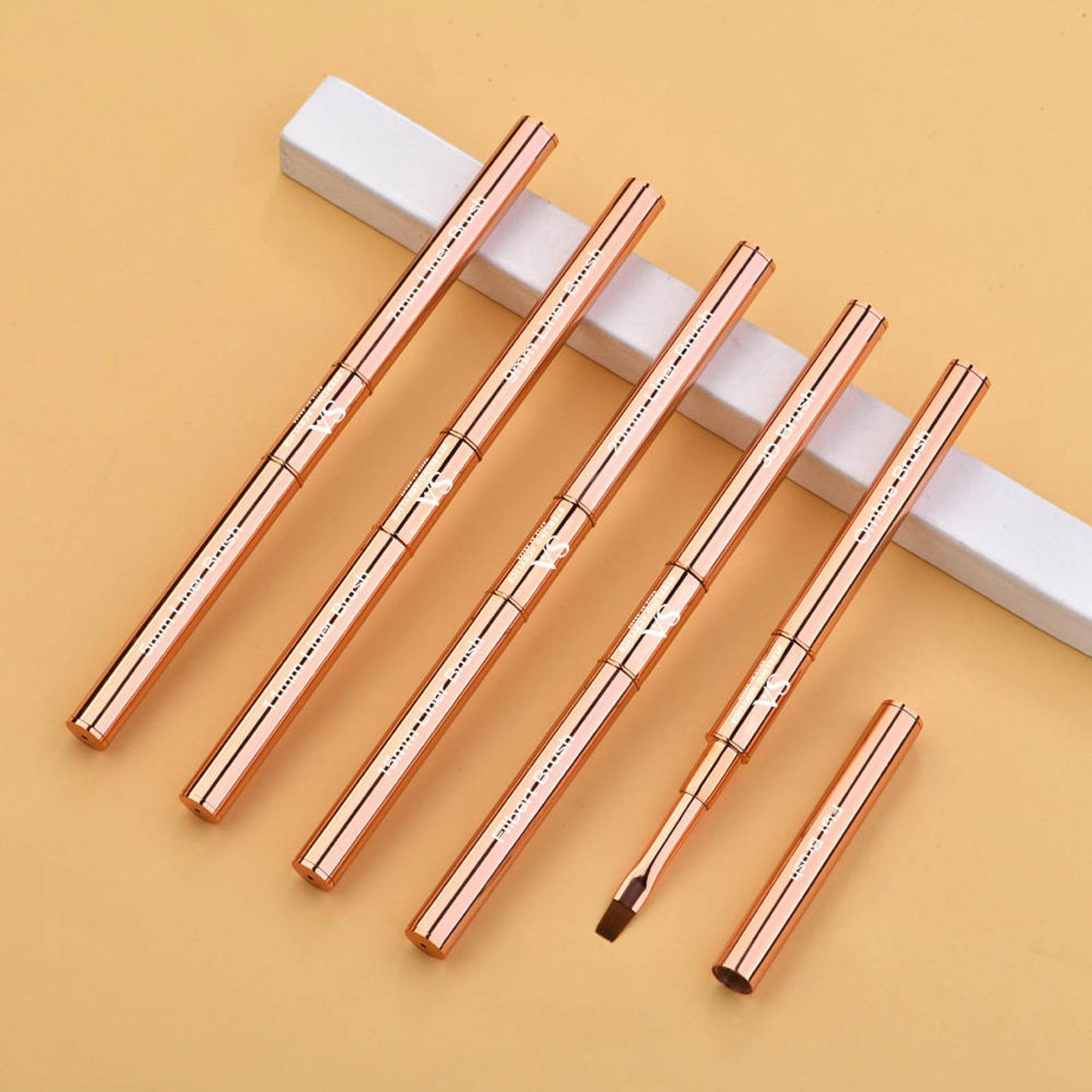 5 PCS Double-Sided Liner Brush and 3D Art Set Rose Gold 💕