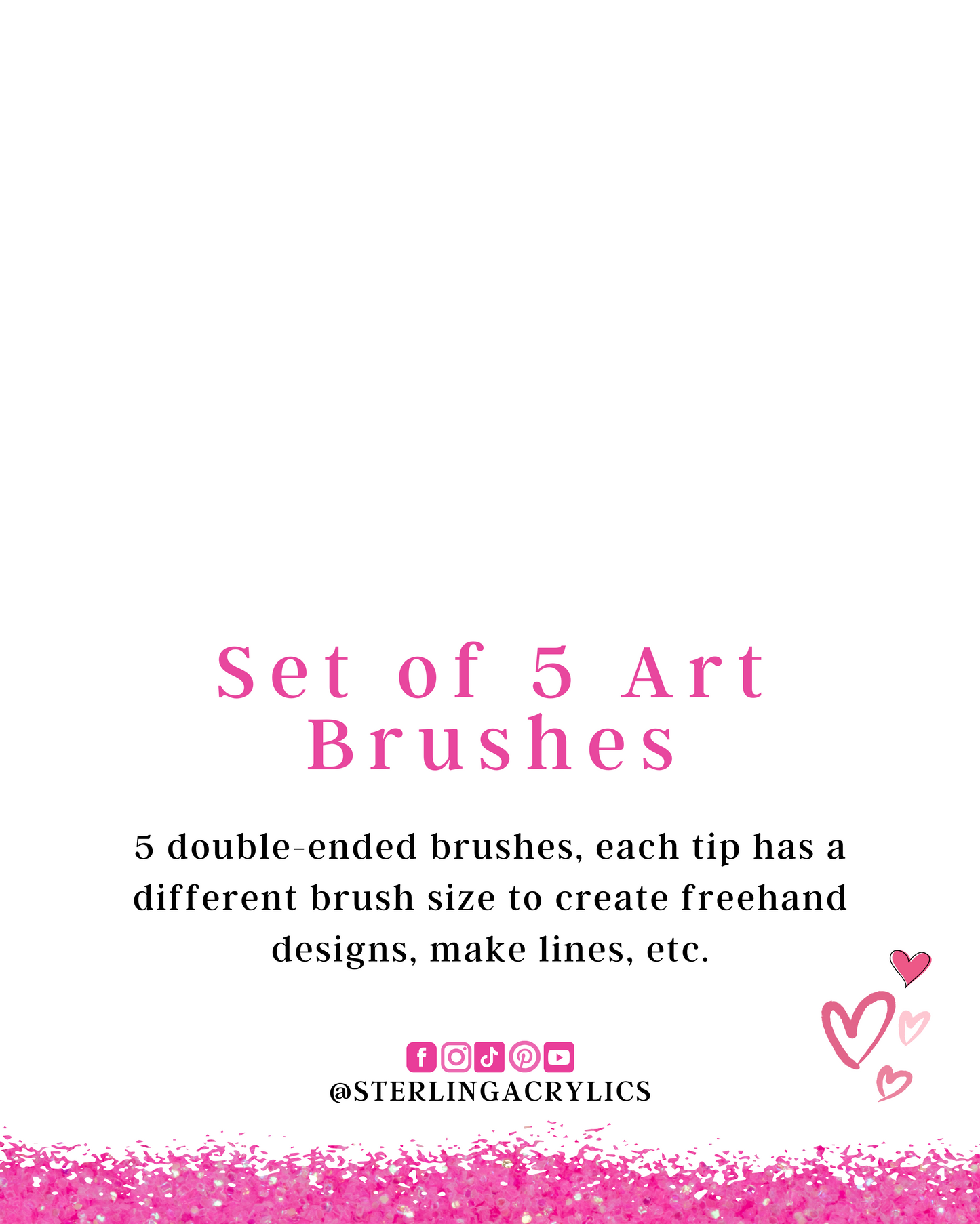 5 PCS Double-Sided Liner Brush and 3D Art Sets 💕