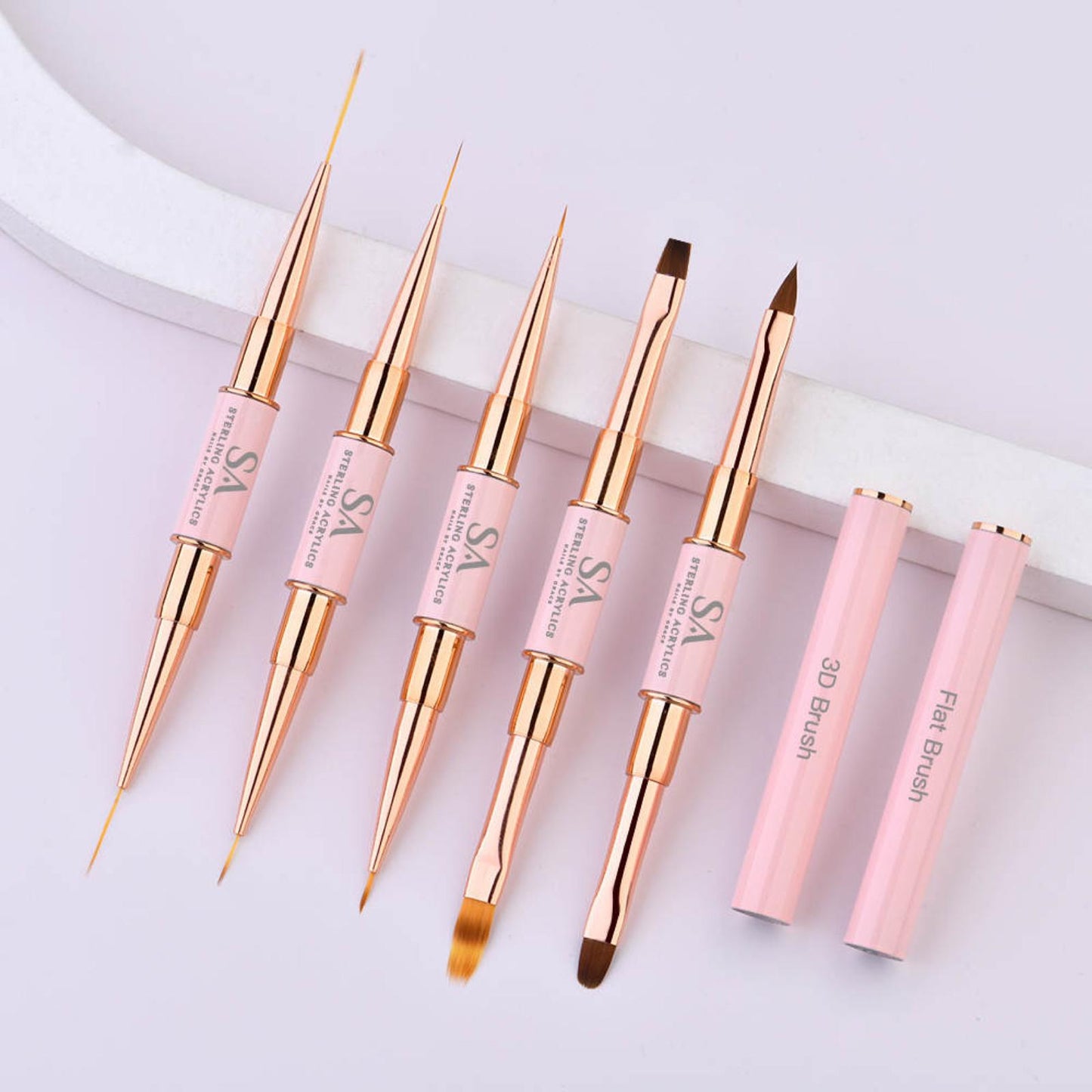 5 PCS Double-Sided Liner Brush and 3D Art Sets 💕